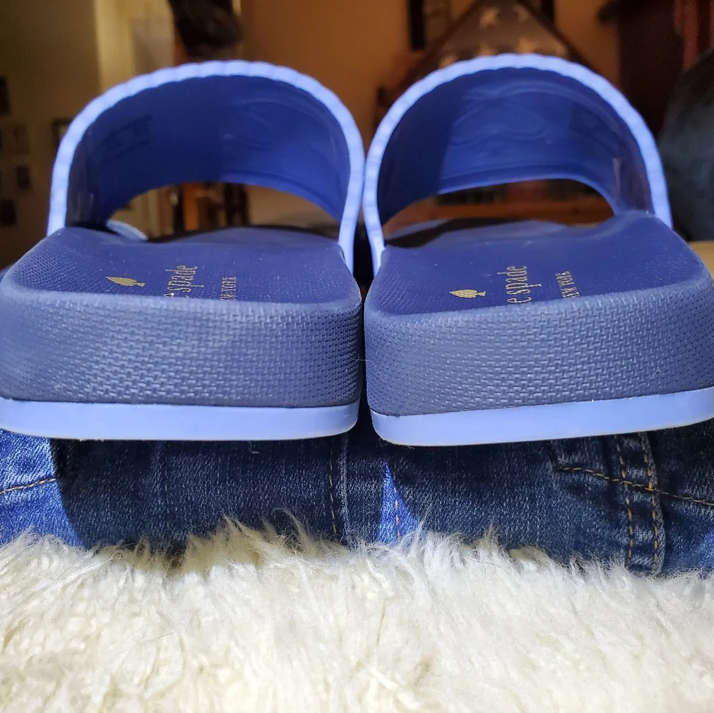Kate Spade Brigitte Pool Slides Women’s SZ 10 Navy Blue - Picture 9 of 9